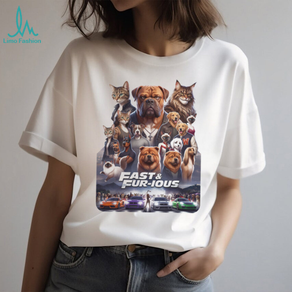 Fast and Fur ious Movie Parody With Dogs and Cats T Shirt