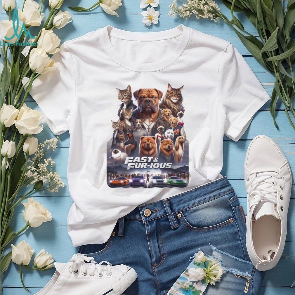 Fast and Fur ious Movie Parody With Dogs and Cats T Shirt