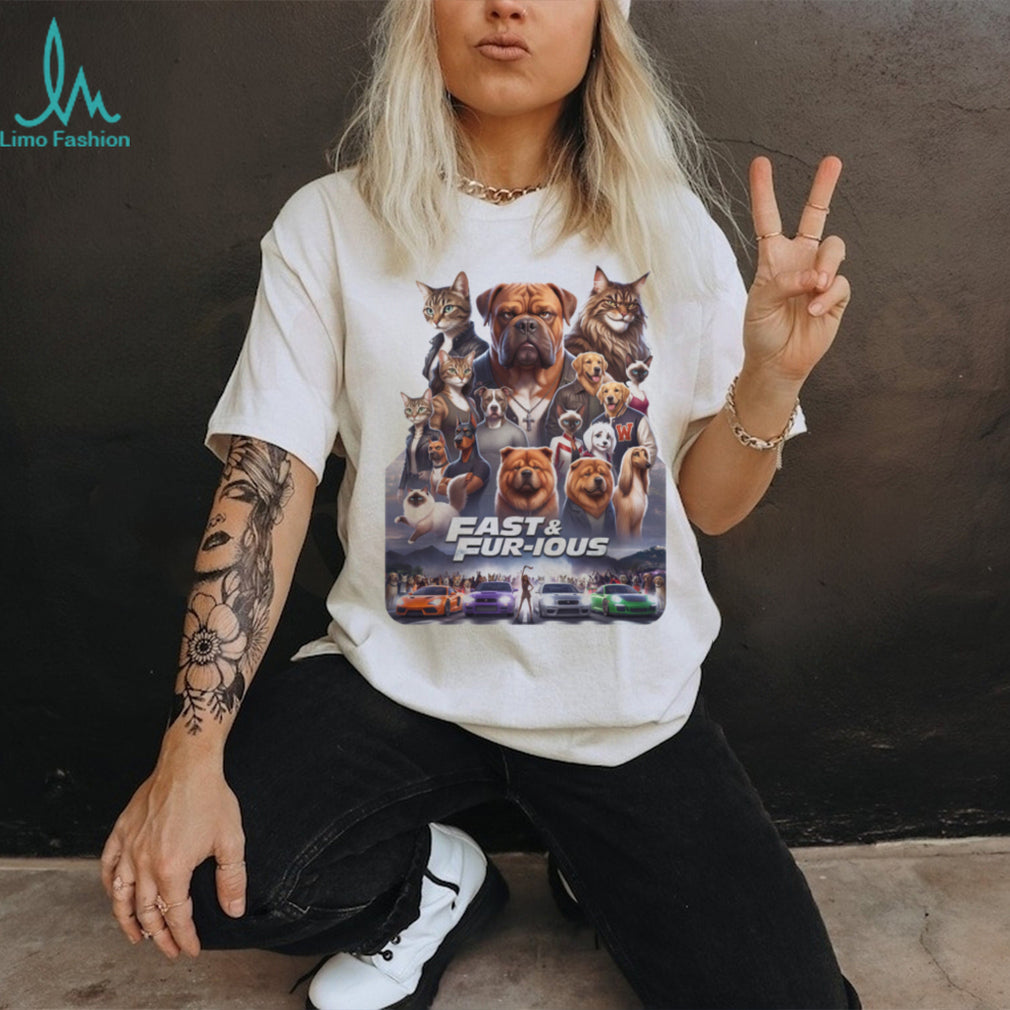 Fast and Fur ious Movie Parody With Dogs and Cats T Shirt