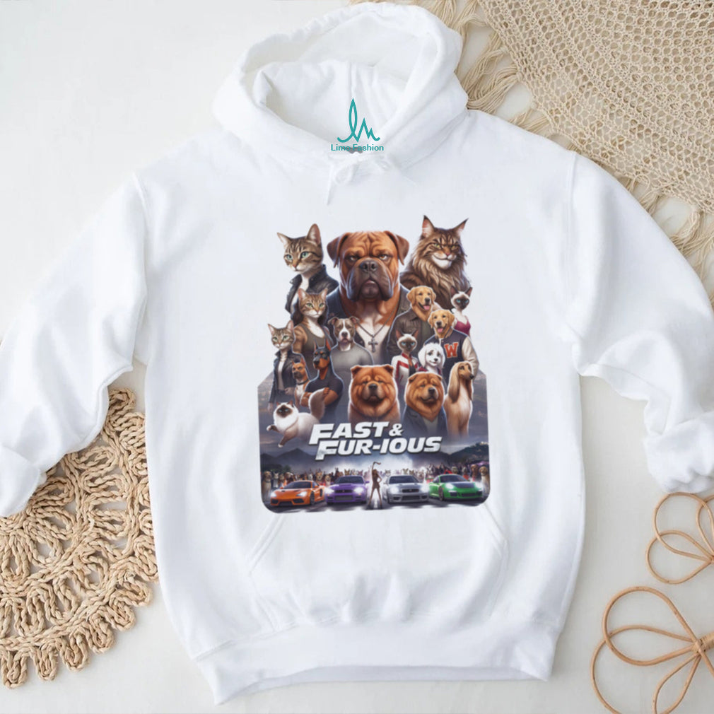 Fast and Fur ious Movie Parody With Dogs and Cats T Shirt