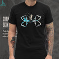 Father and Son Fishing Hooks Graphic Logo T Shirt