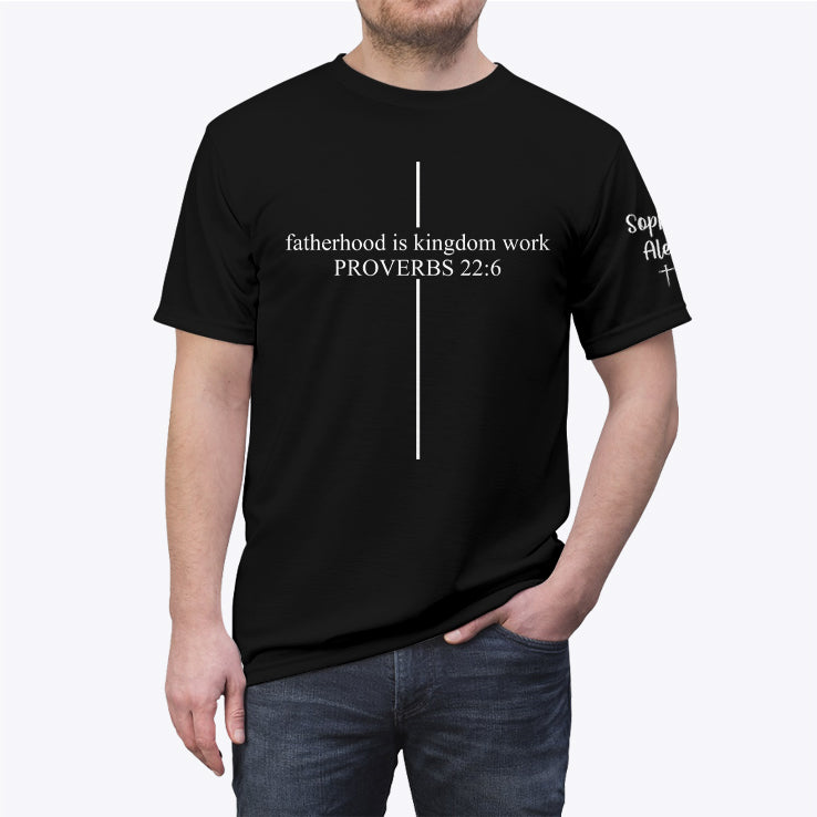 Fatherhood Is Kingdom Work Proverbs 22:6 Custom Dad Shirt With Kid Name