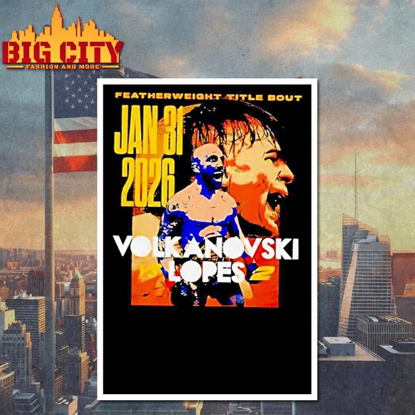 Featherweight Title Bout Jan 31 2026 Volkanovski Vs Lopes 2 Ufc 325 Mma Fight Night Event Graphic Shirt