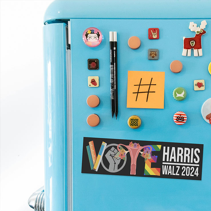 Feminism Abortion Right LGBT Vote Harris Walz 2024 Car Magnet