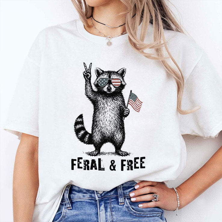 Feral And Free Raccoon T Shirt