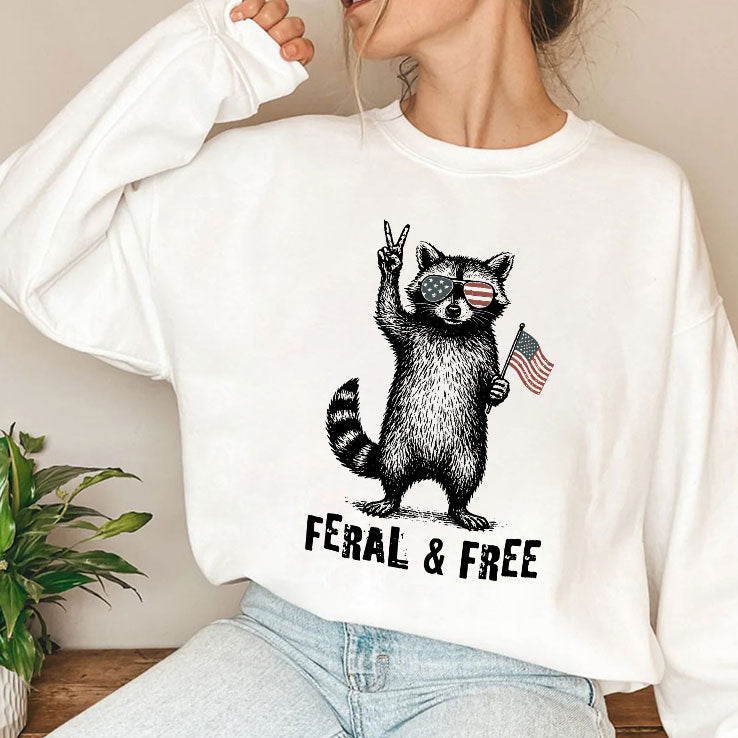 Feral And Free Raccoon T Shirt