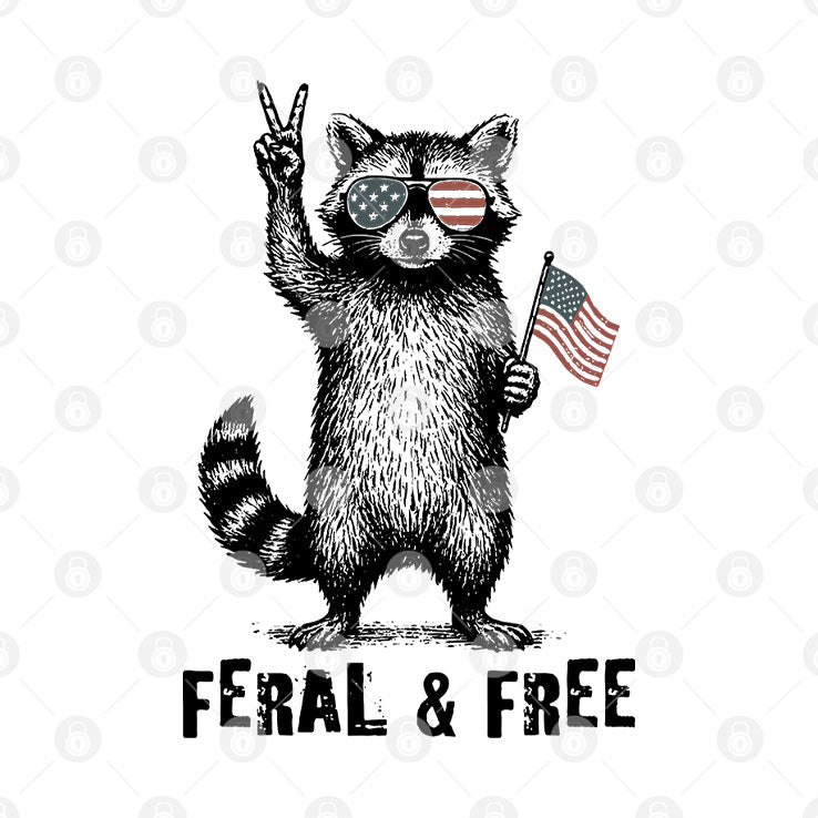Feral And Free Raccoon T Shirt