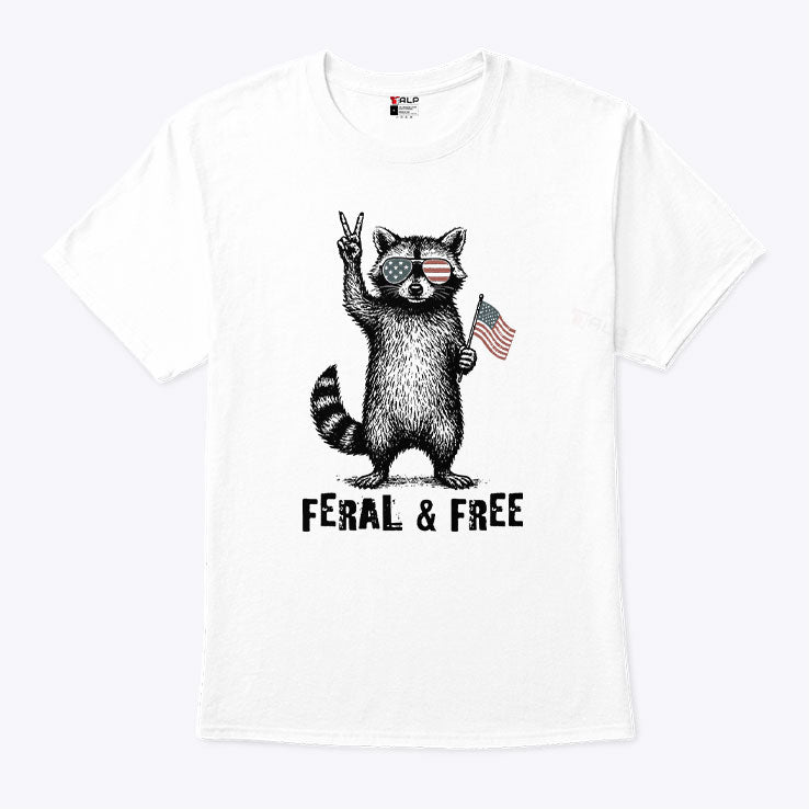 Feral And Free Raccoon T Shirt