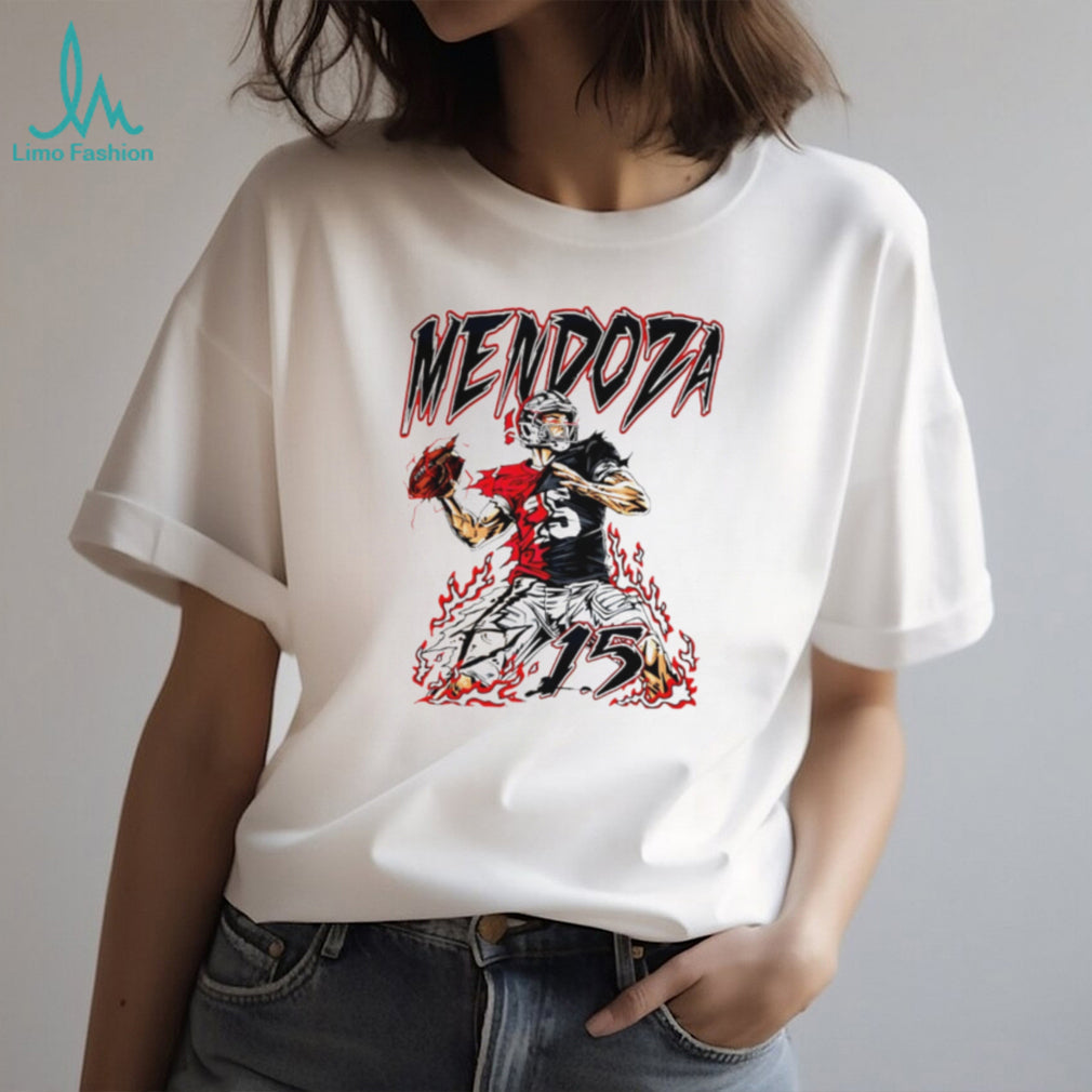 Fernando Mendoza 15 Raiders Football Quarterback Fire Graphic Retro Sports Fan T Shirt