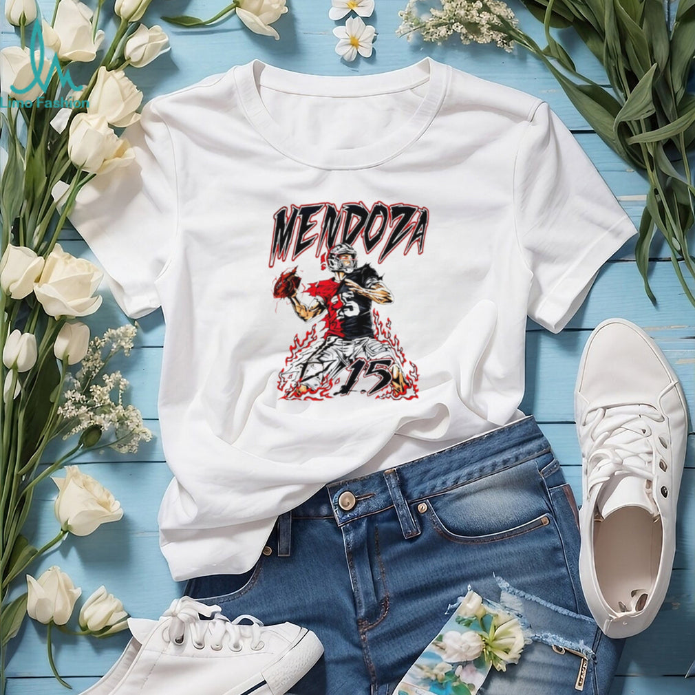 Fernando Mendoza 15 Raiders Football Quarterback Fire Graphic Retro Sports Fan T Shirt