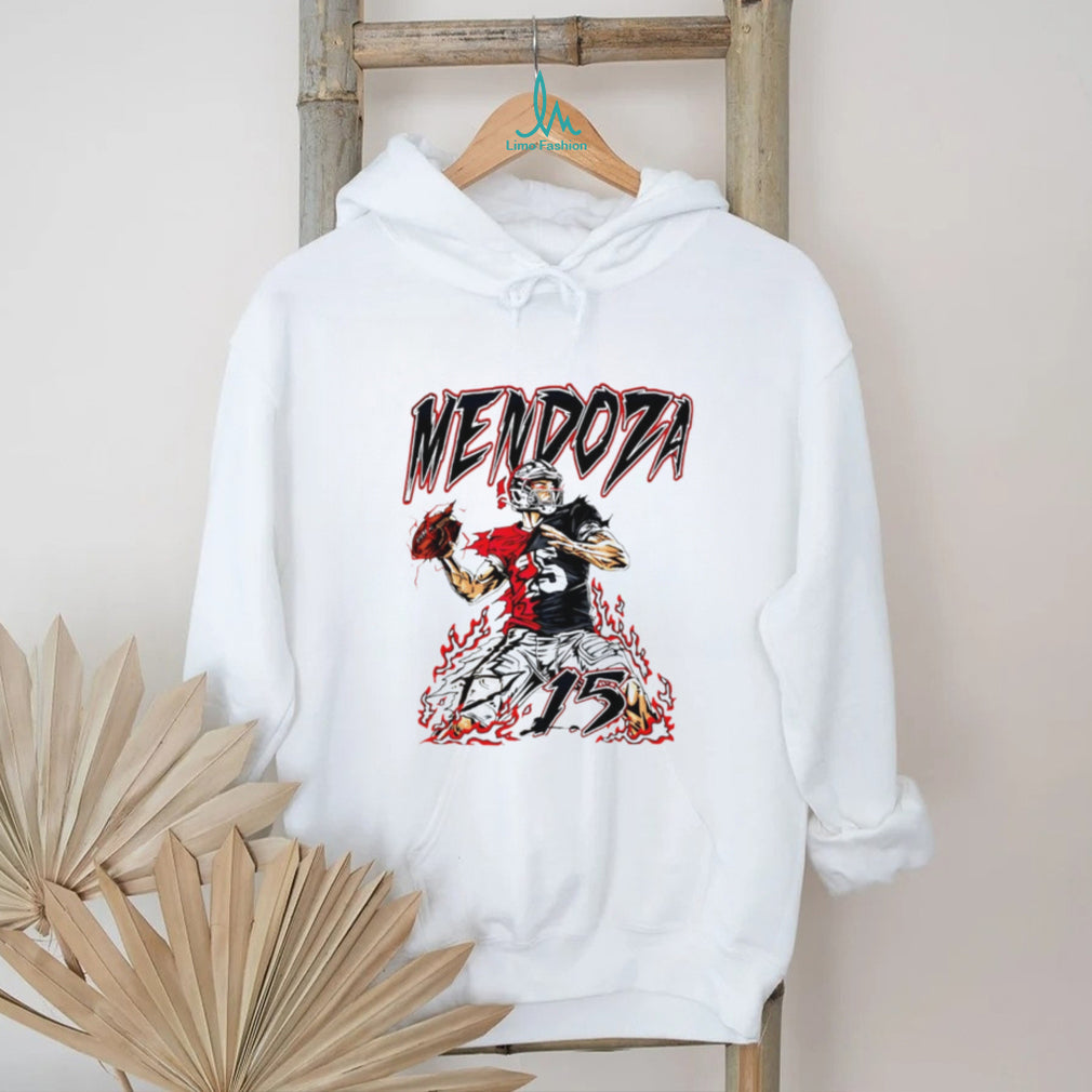 Fernando Mendoza 15 Raiders Football Quarterback Fire Graphic Retro Sports Fan T Shirt