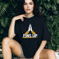 Fins Up Praying Hands Football Fan Graphic T Shirt