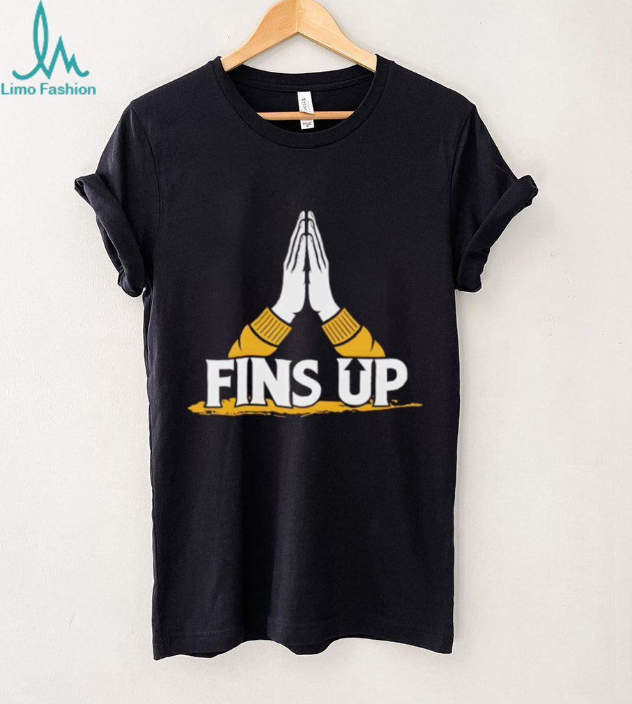 Fins Up Praying Hands Football Fan Graphic T Shirt