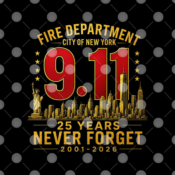 Fire Department City Of New York 9 11 25 Year Never Forget T Shirt