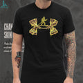 Firefighter Hero Golden Shield Molten Texture Graphic T Shirt