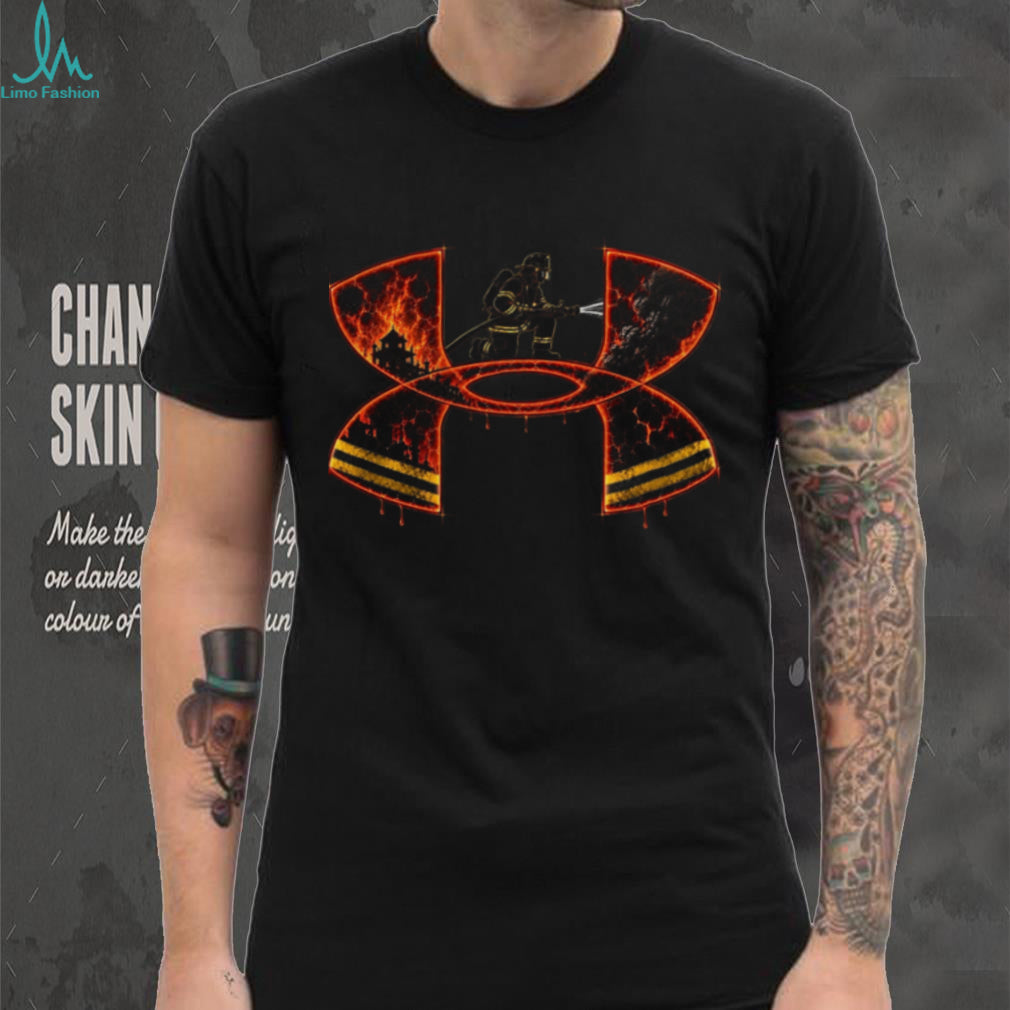 Firefighter Rescue Hero Fire Department Burning Flame Logo Shirt