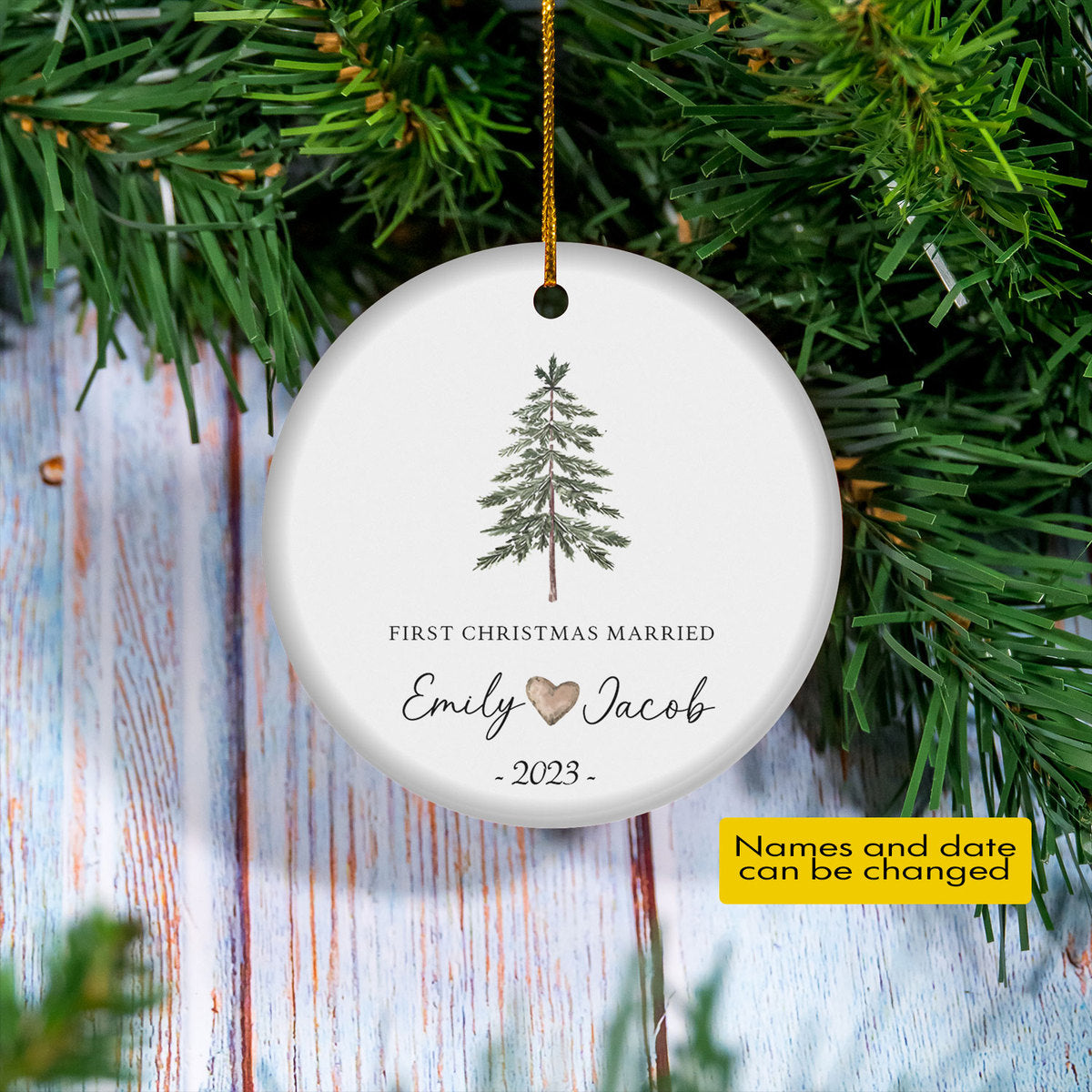 First Christmas Married Personalized Ornament