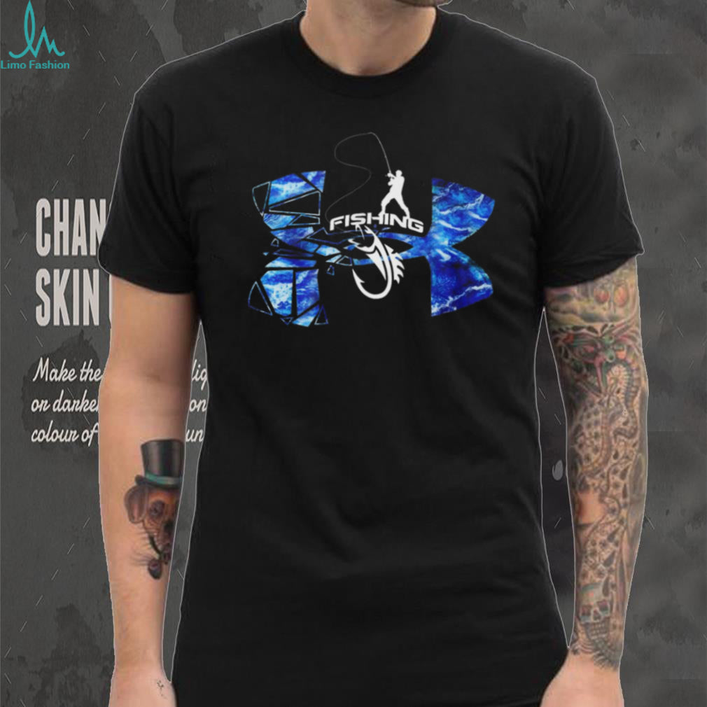 Fishing Blue Marble Graphic Logo Sport T Shirt
