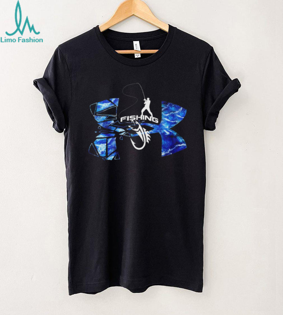 Fishing Blue Marble Graphic Logo Sport T Shirt