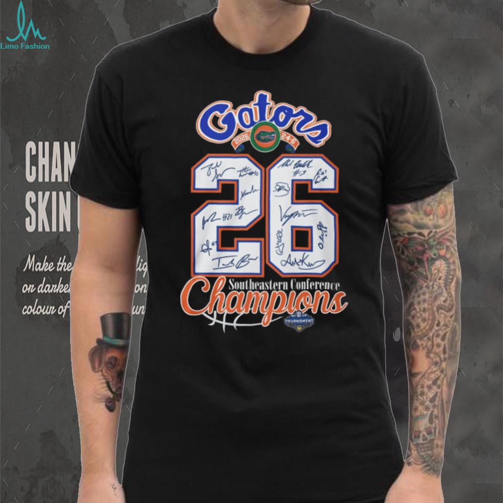 Florida Gators 2026 SEC Tournament Champions Signatures T Shirt