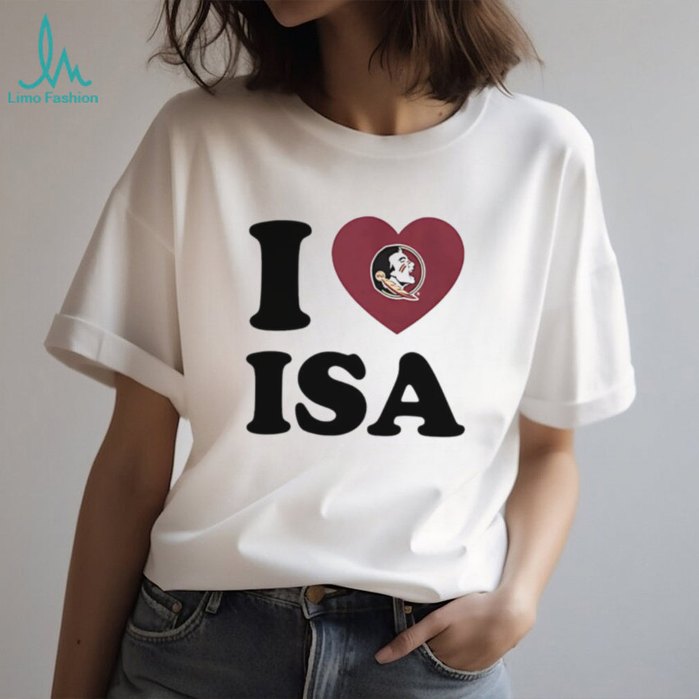 Florida State Seminoles Fan I Love Isa Heart Logo T Shirt