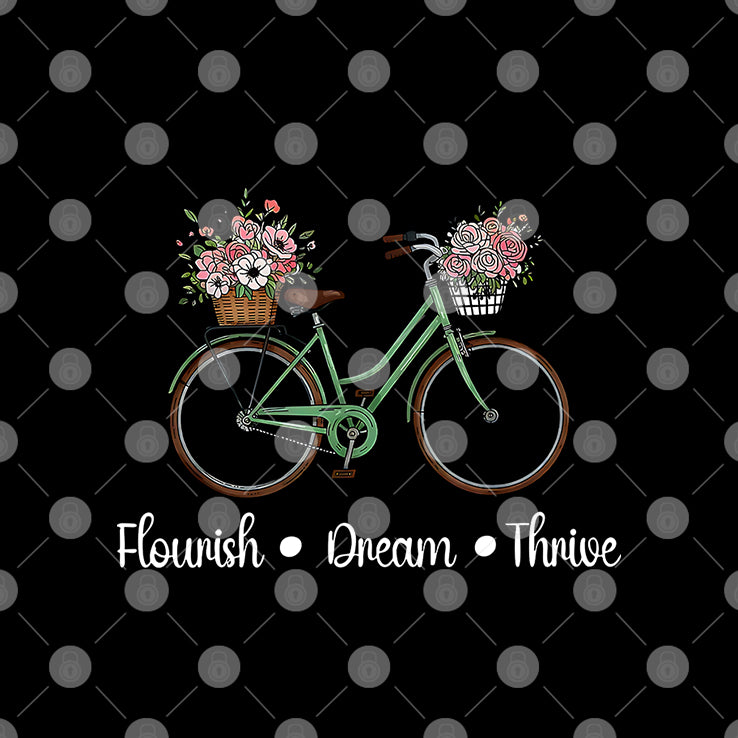 Flourish Dream Thrive Floral Bike Subtle 8647 Trump Resist T Shirt
