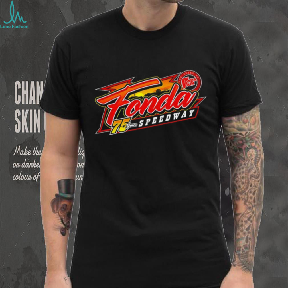 Fonda Speedway 75 Years Anniversary Racing Logo T Shirt