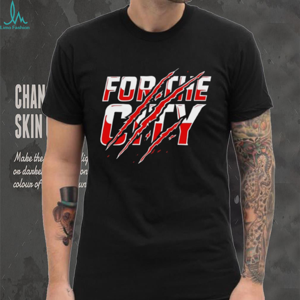 For The City Claw Scratch Red and White Graphic T Shirt