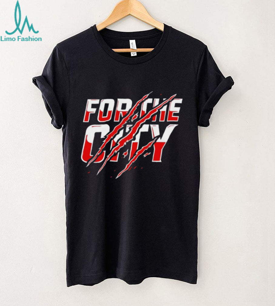 For The City Claw Scratch Red and White Graphic T Shirt