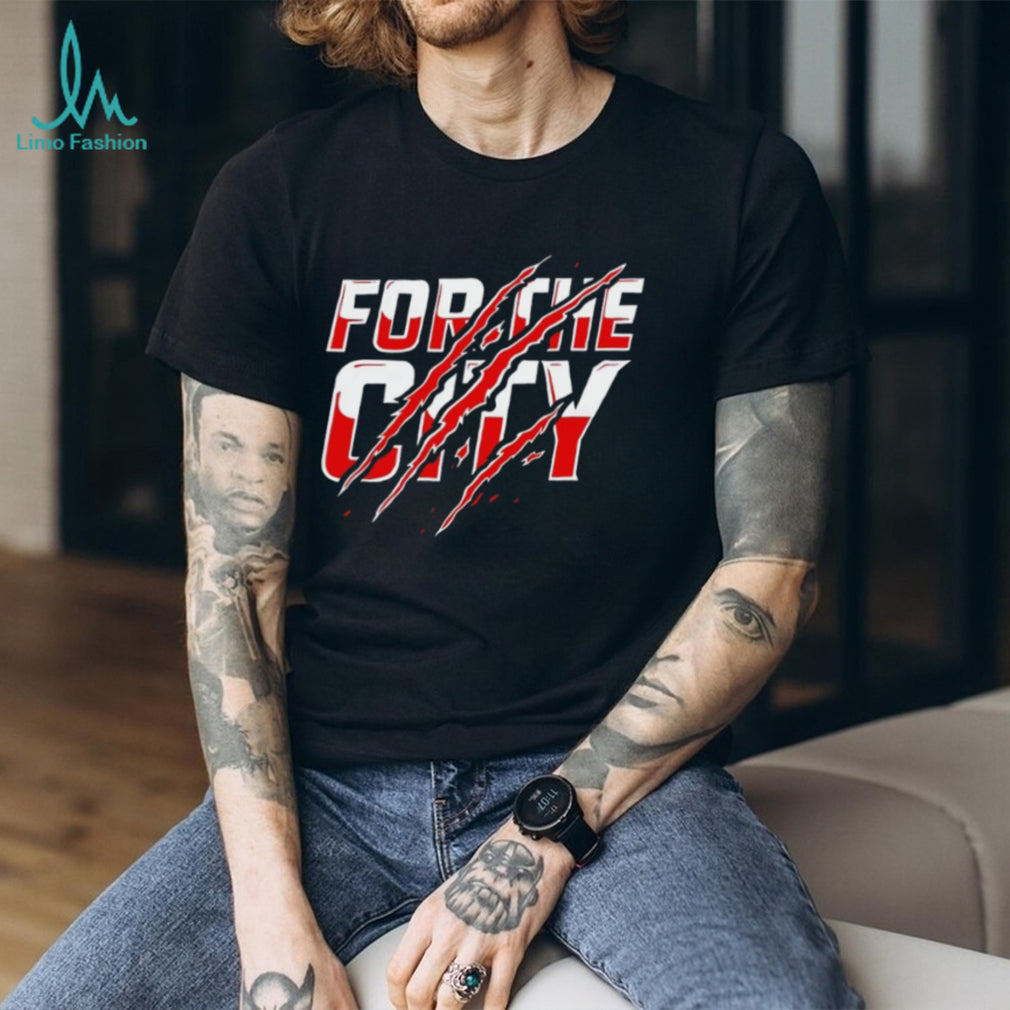For The City Claw Scratch Red and White Graphic T Shirt