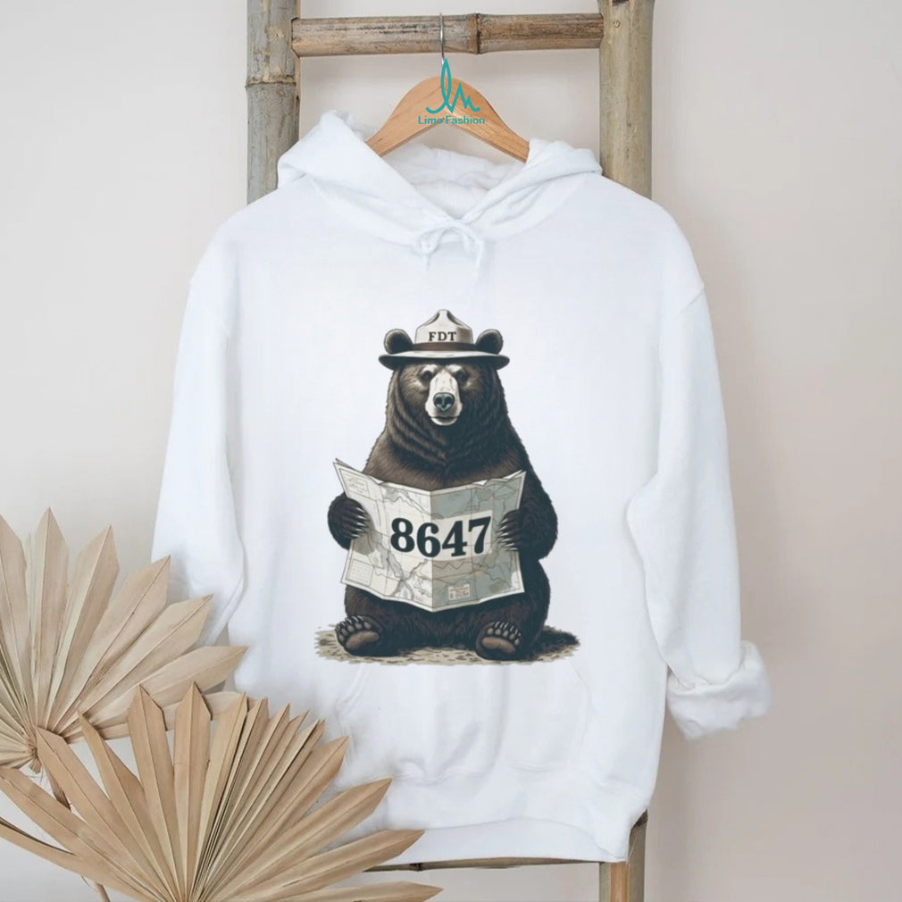 Forest Ranger Bear Map 8647 Outdoors Lover Graphic T Shirt