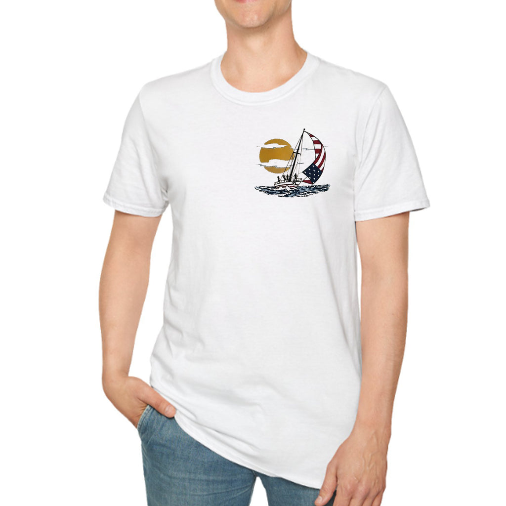 [Front+Back] Boats N Hoes Presented By Prestige Worldwide Flag Usa Shirt