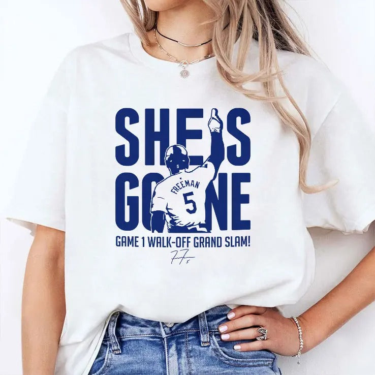 Freddie Freeman She Is Gone Game 1 Walk-Off Grand Slam T Shirt
