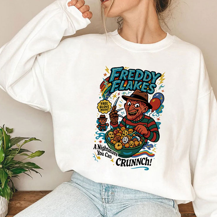 Freddy Flakes Free Glove Inside A Nightmare You Can Crunnch Shirt