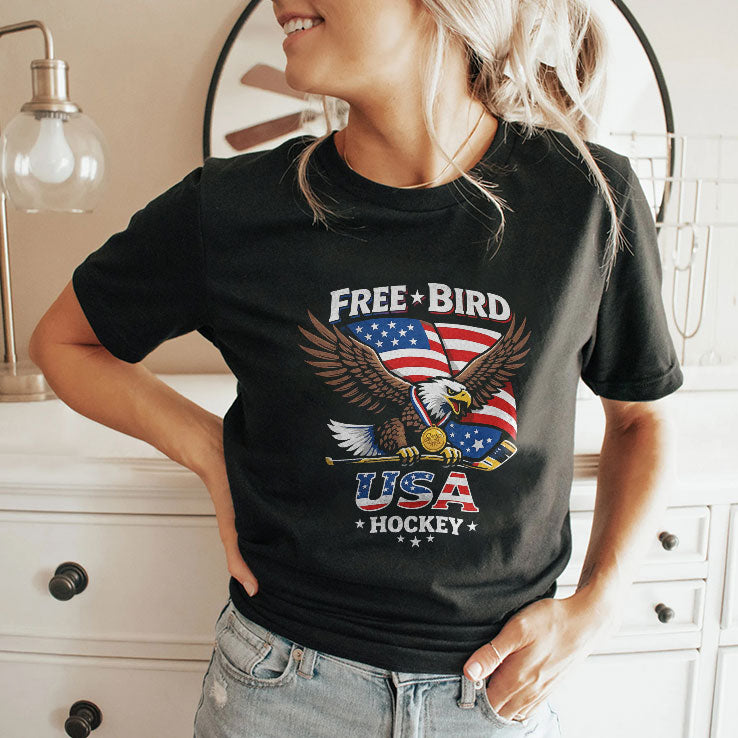 Free Bird USA Hockey Gold Medal Shirt
