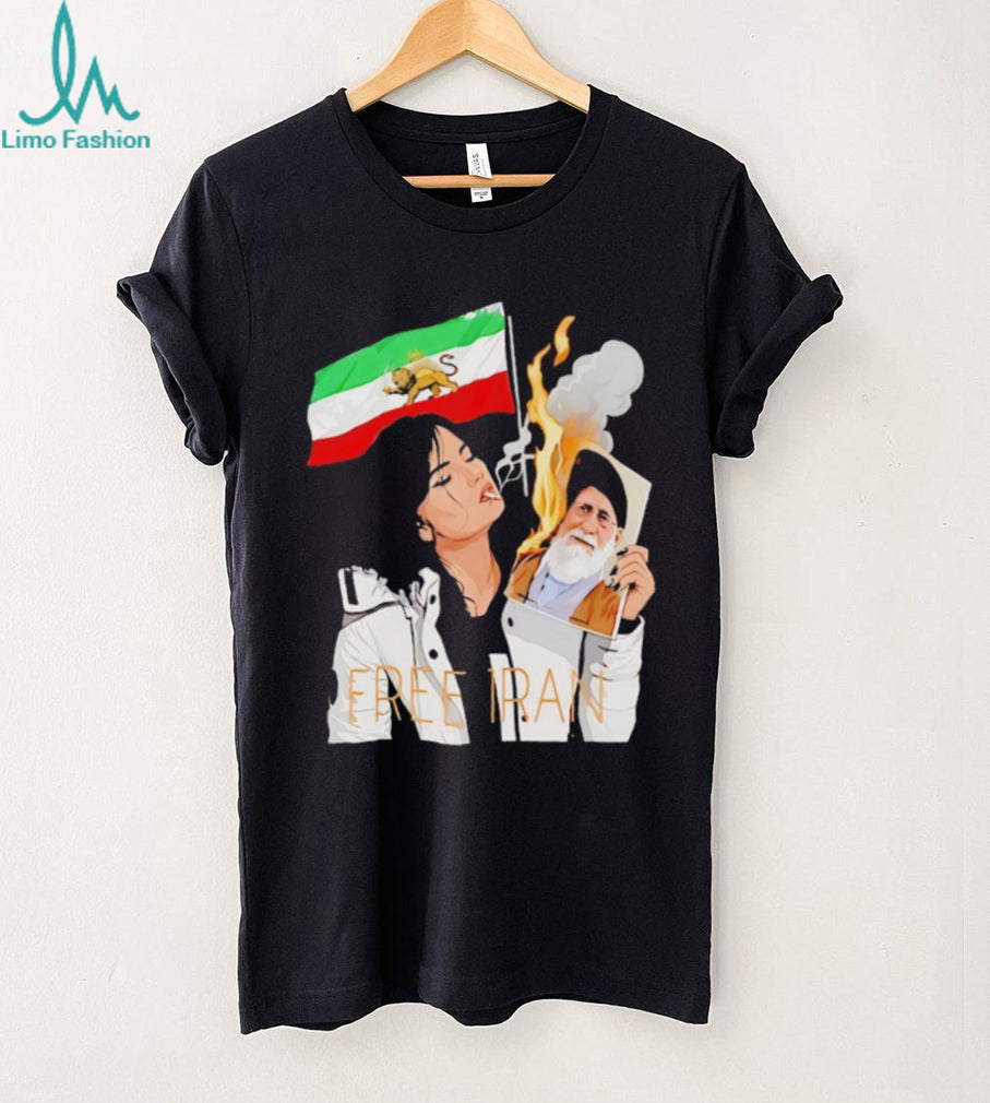 Free Iran Political Activism Lion and Sun Flag Resistance Graphic Shirt