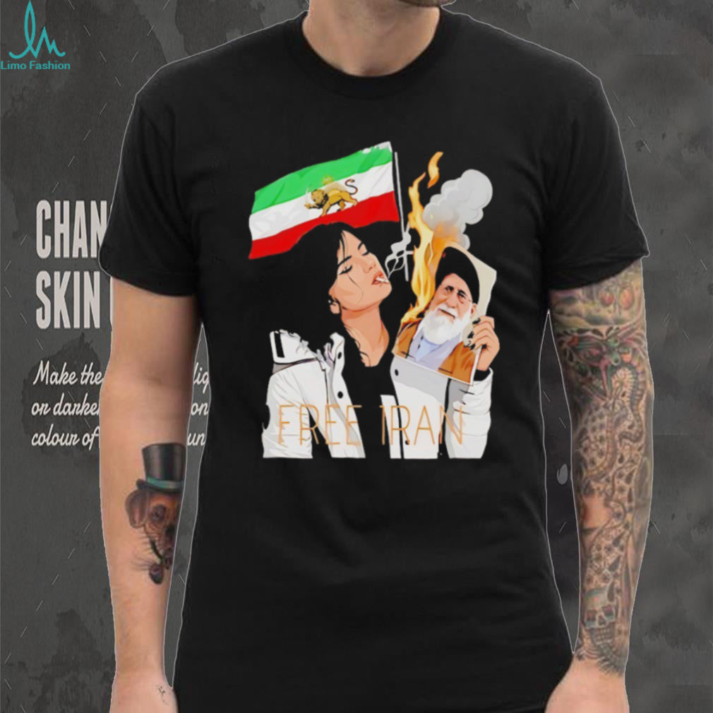 Free Iran Political Activism Lion and Sun Flag Resistance Graphic Shirt