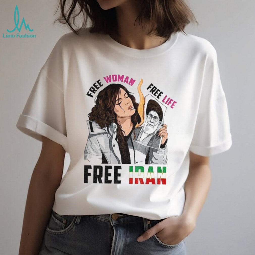 Free Woman Free Life Iranian Protest Support Graphic T Shirt
