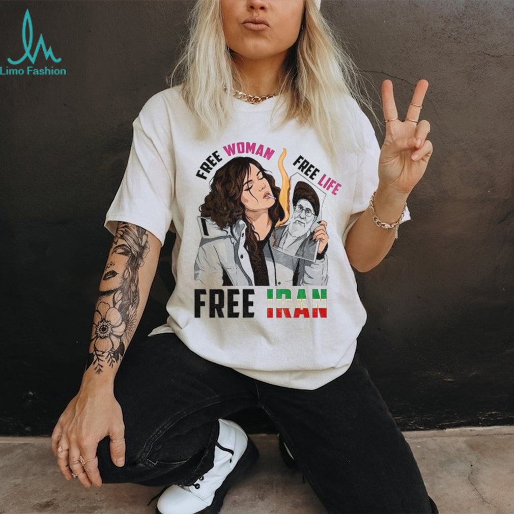 Free Woman Free Life Iranian Protest Support Graphic T Shirt