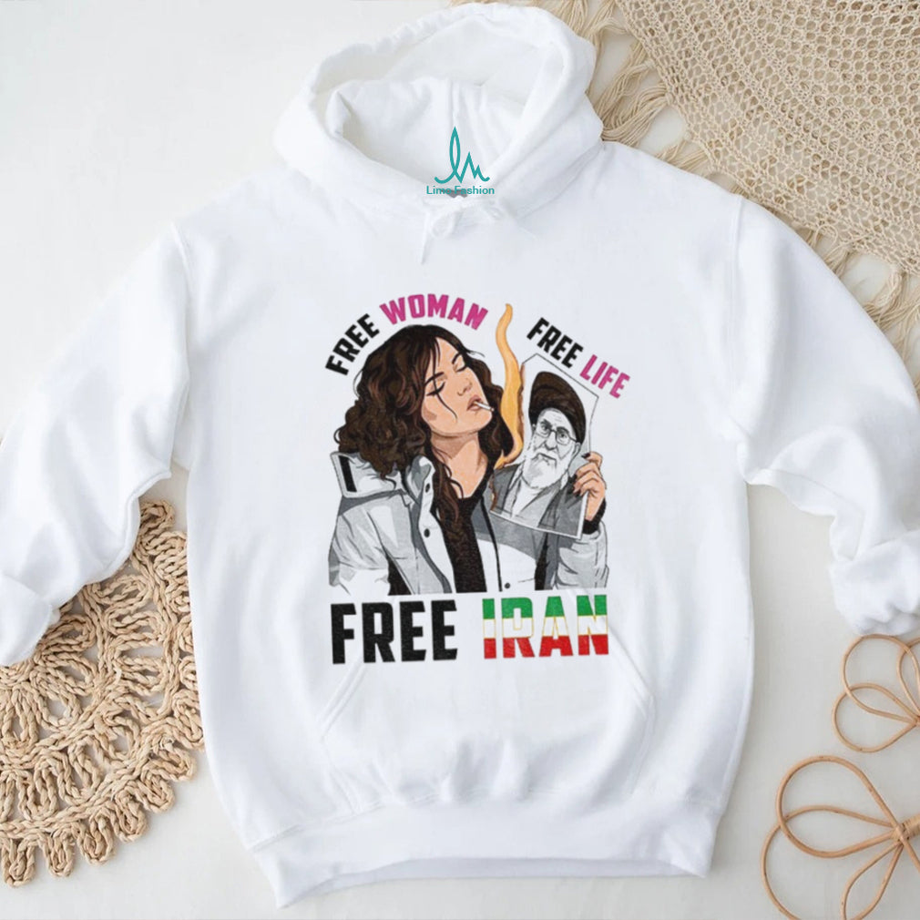 Free Woman Free Life Iranian Protest Support Graphic T Shirt