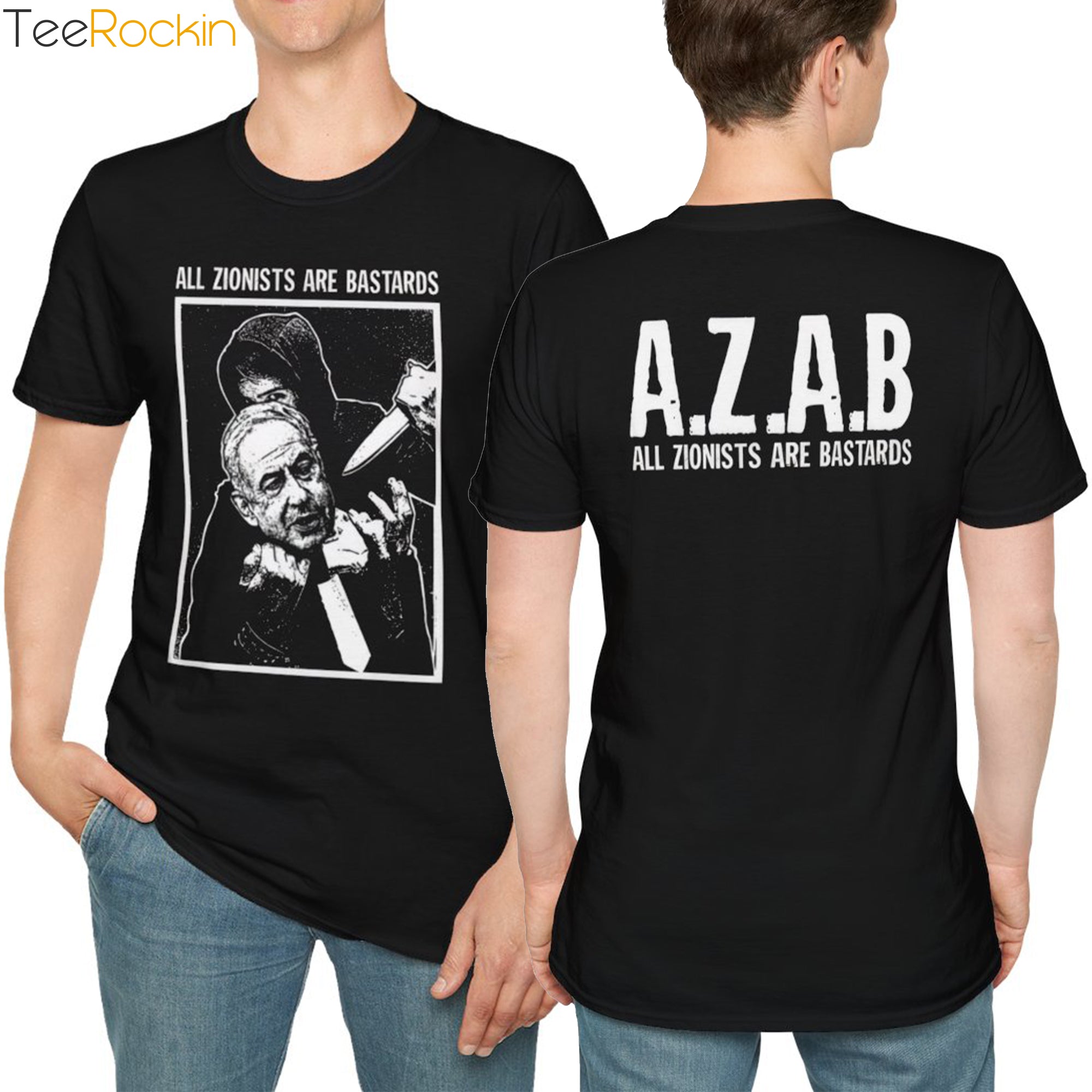 [Front+Back] AZAB All Zionists Are Bastards Shirt