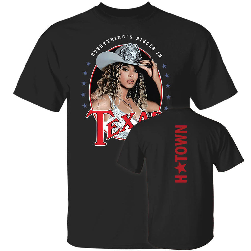 [Front+Back] Beyoncé Everything’s Bigger In Texas H-Town Shirt