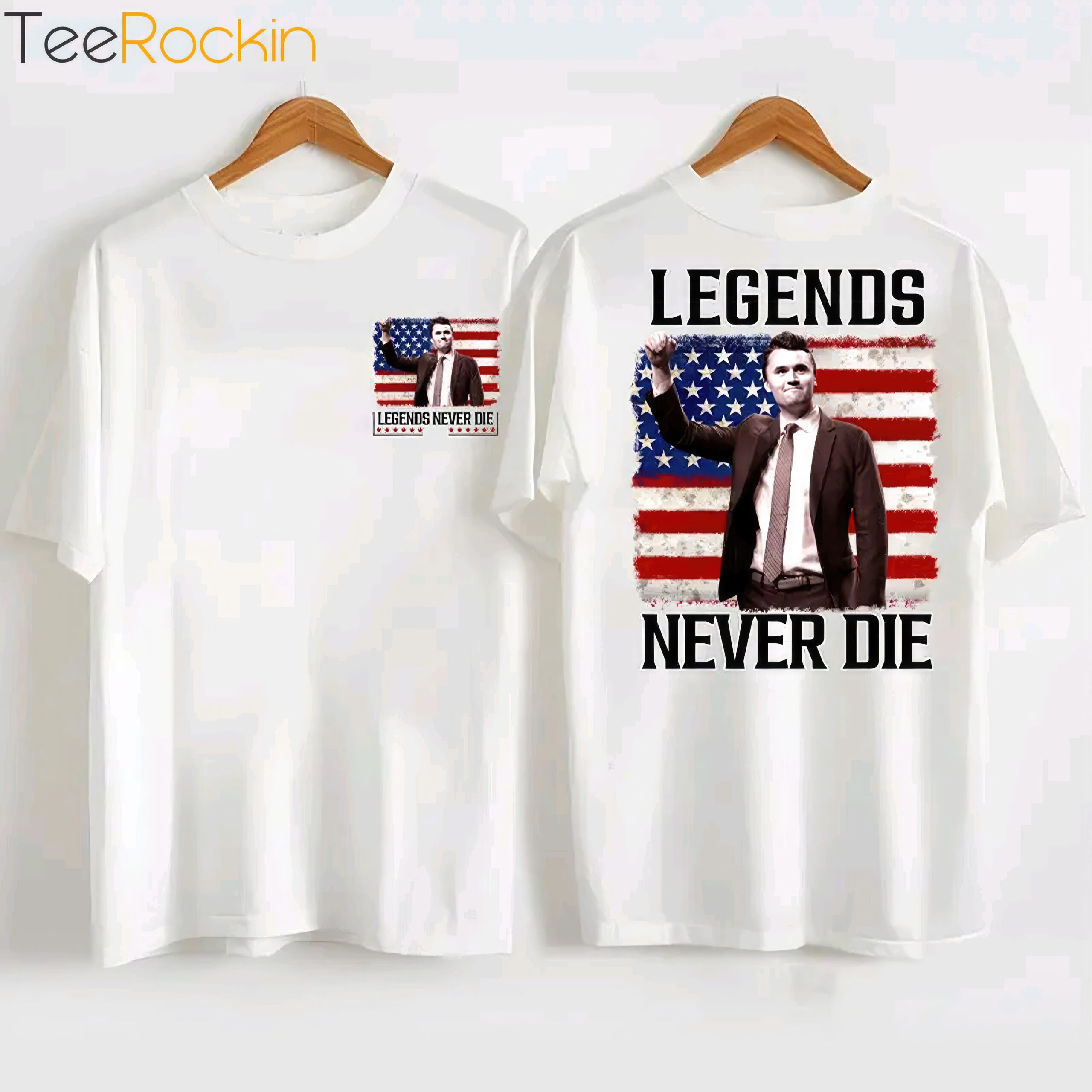 [Front+Back] Charlie Kirk Legends American Never Die Shirt
