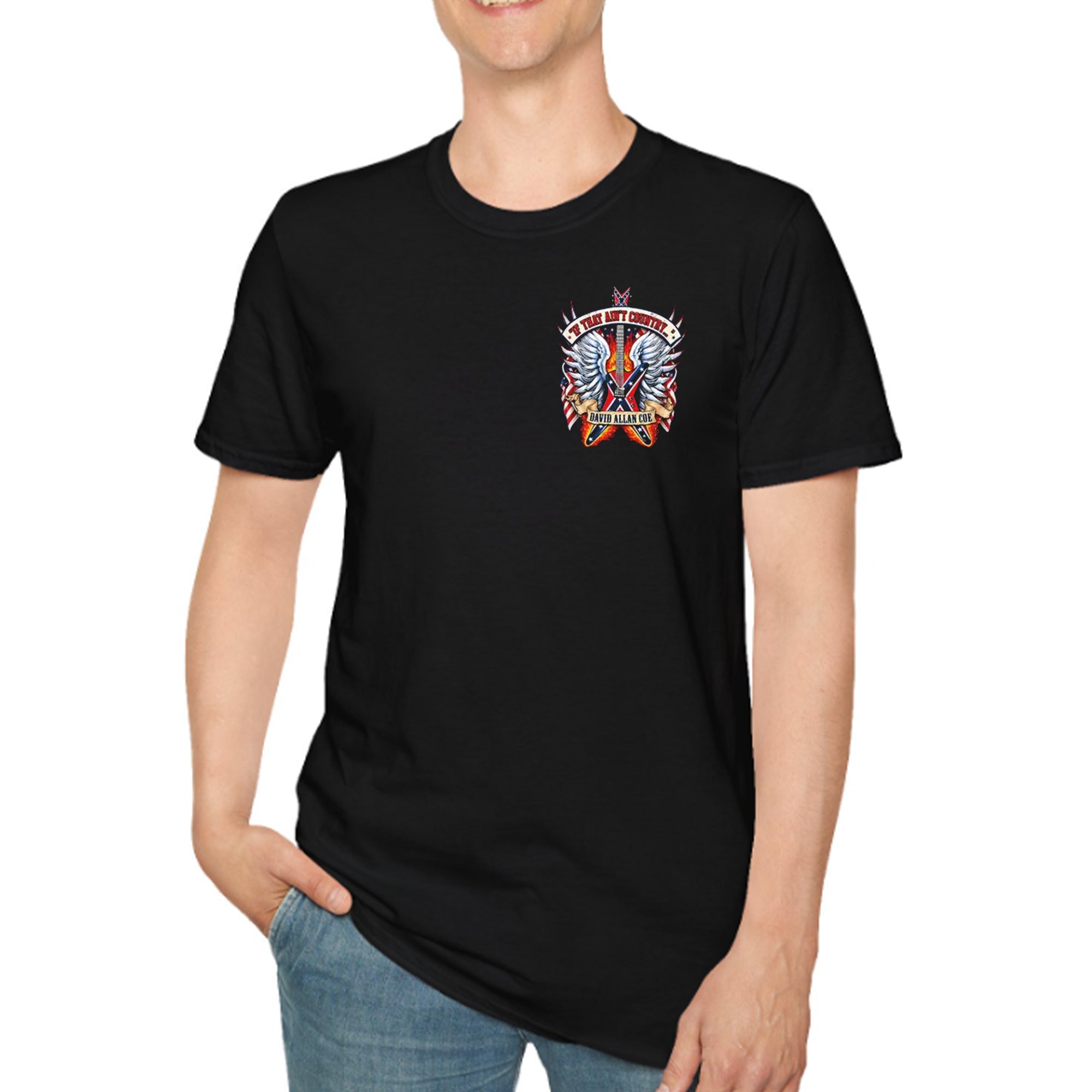 [Front+Back] If That Ain’t Country David Allan Coe Fuck Flag Usa Shirt