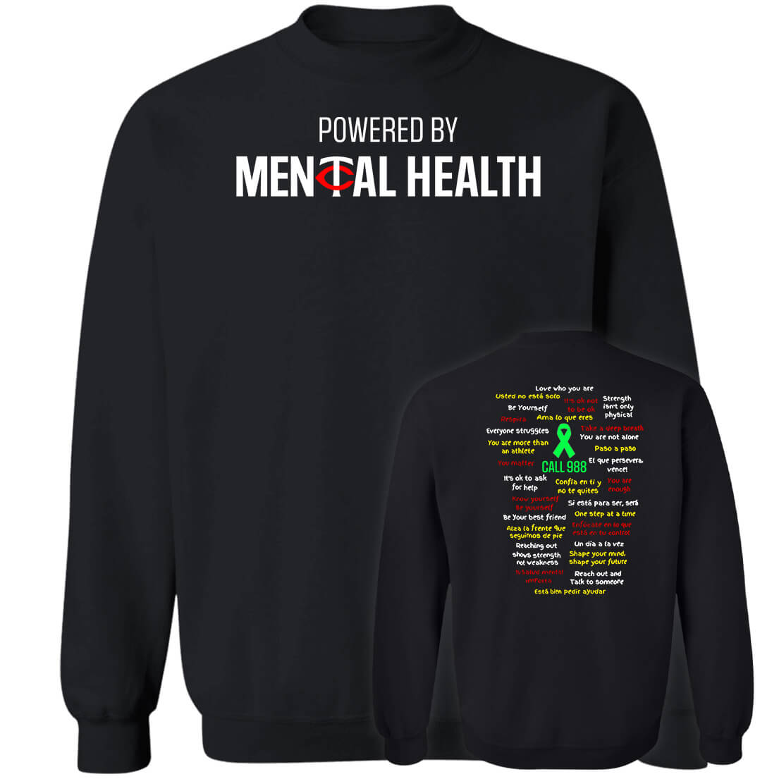 [Front+Back]Minnesota Twins Powered By Mental Health Shirt