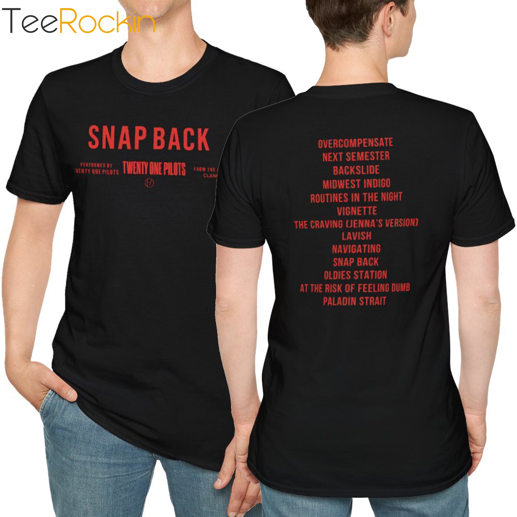 [Front+Back] Snapback Twenty One Pilots Shirt