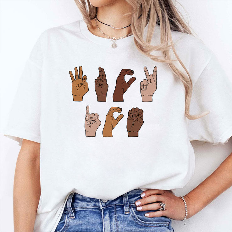 Fuck ICE Hand Sign Language T Shirt