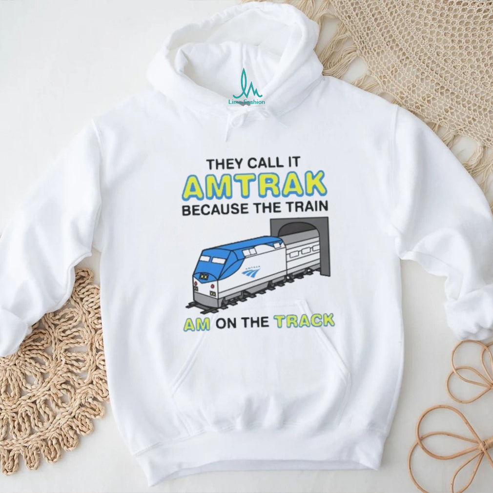 Funny Amtrak Train Am On The Track Pun White Graphic T Shirt