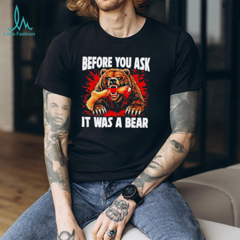 Funny Angry Bear Eating Leg Humorous Sarcastic Animal Lover Vintage Men T Shirt