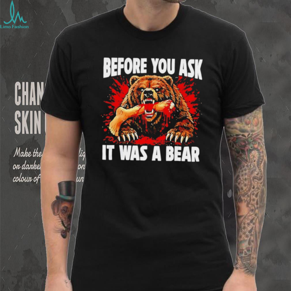 Funny Angry Bear Eating Leg Humorous Sarcastic Animal Lover Vintage Men T Shirt